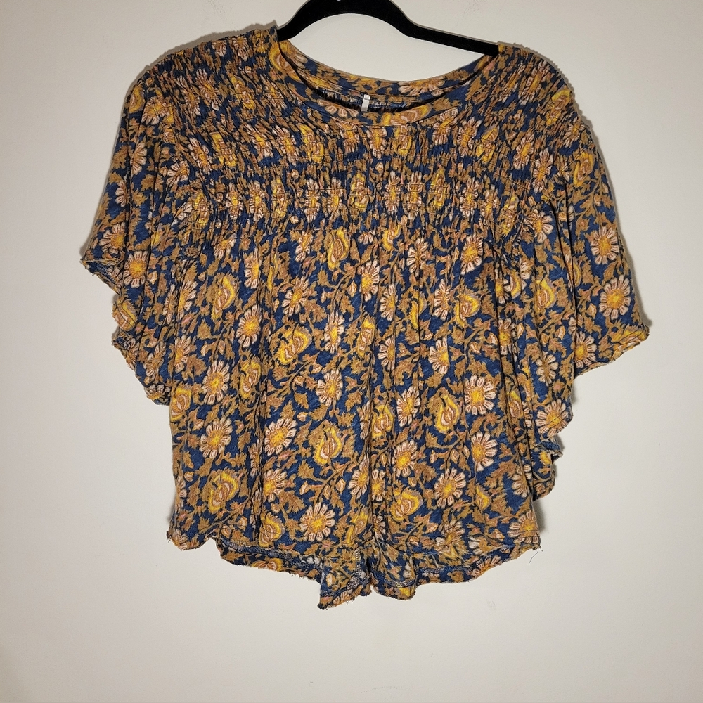 Free People Floral Top sz L